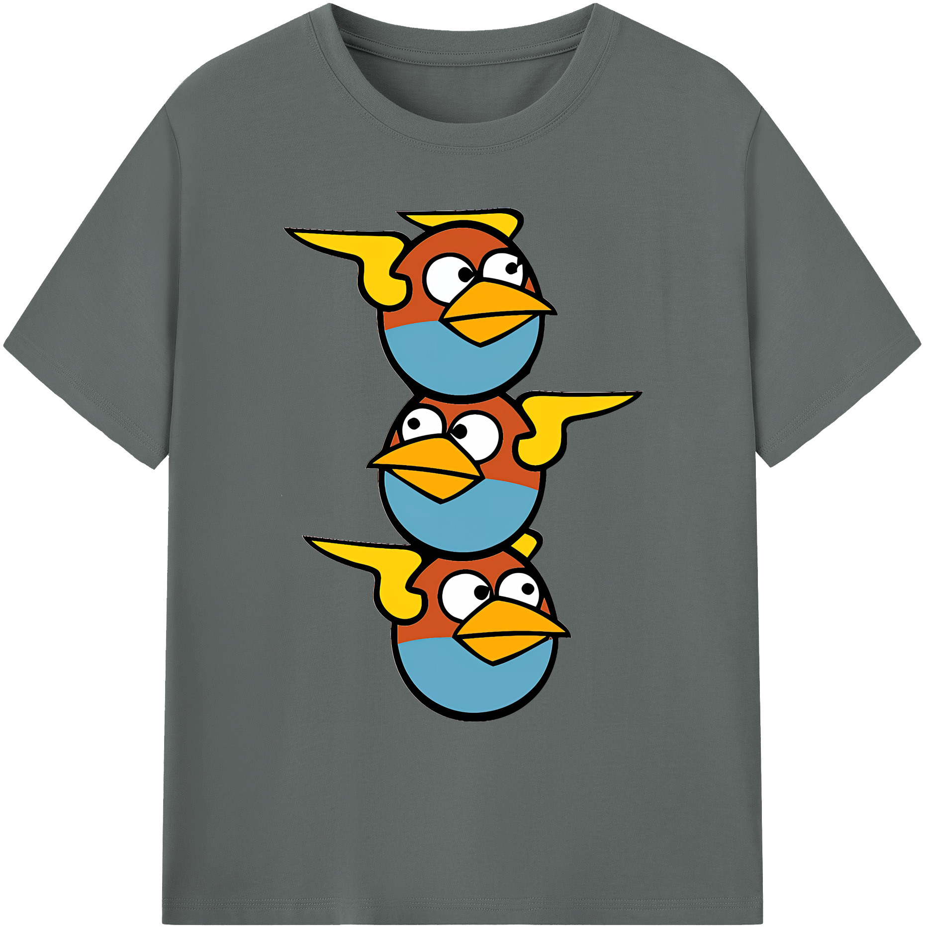 （画像用） Angry Birds アングリーバード 綿100％ メンズ半袖Tシャツ｜肌触りやわらか＆通気性